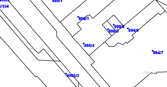 Parcela st. 898/4 v KÚ Přerov, Katastrální mapa