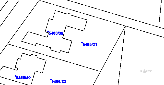 Parcela st. 5466/21 v KÚ Přerov, Katastrální mapa