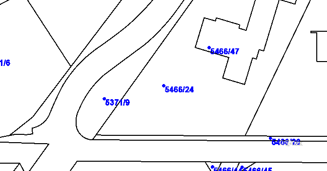 Parcela st. 5466/24 v KÚ Přerov, Katastrální mapa