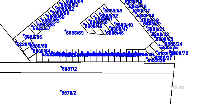 Parcela st. 5888/35 v KÚ Přerov, Katastrální mapa