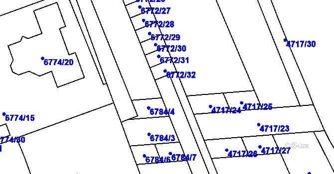 Parcela st. 6772/1 v KÚ Přerov, Katastrální mapa