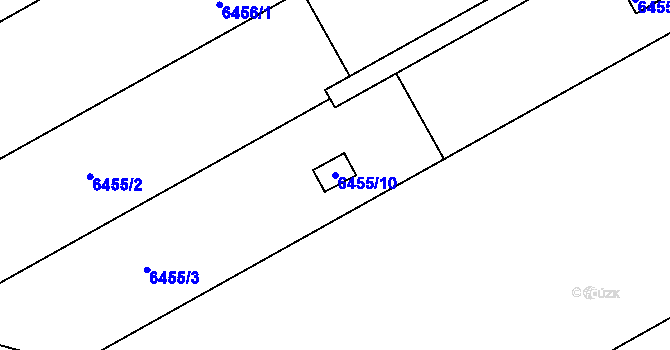 Parcela st. 6455/10 v KÚ Přerov, Katastrální mapa