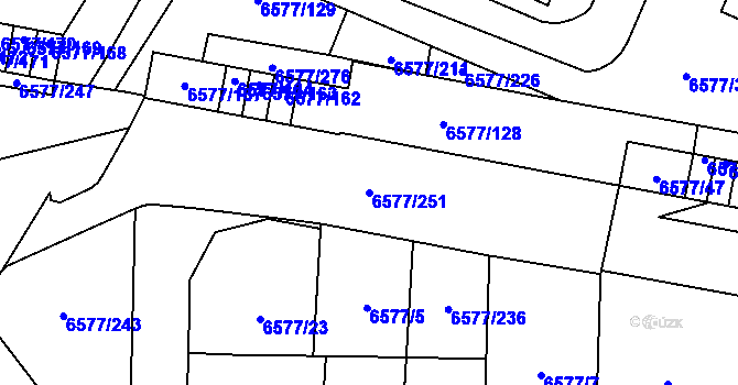 Parcela st. 6577/251 v KÚ Přerov, Katastrální mapa