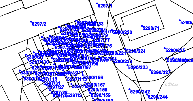 Parcela st. 5297/73 v KÚ Přerov, Katastrální mapa