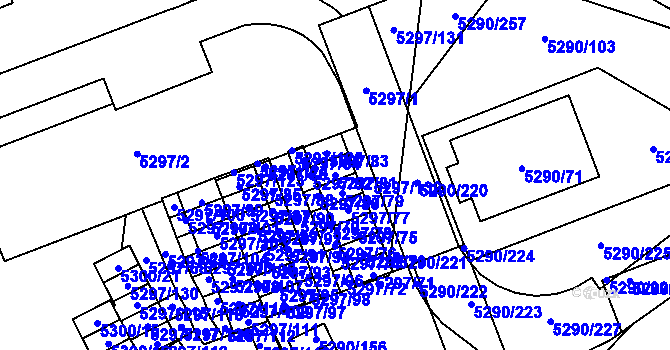 Parcela st. 5297/81 v KÚ Přerov, Katastrální mapa