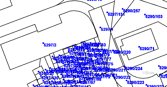 Parcela st. 5297/84 v KÚ Přerov, Katastrální mapa