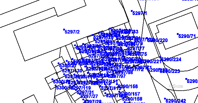 Parcela st. 5297/89 v KÚ Přerov, Katastrální mapa