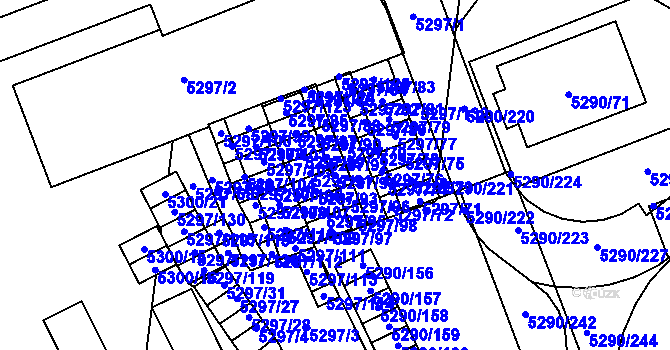 Parcela st. 5297/94 v KÚ Přerov, Katastrální mapa