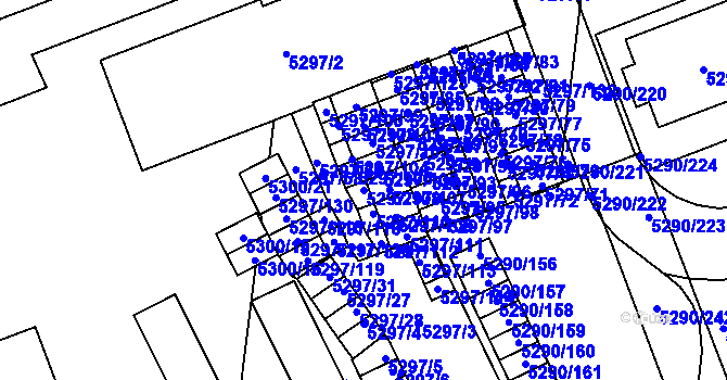 Parcela st. 5297/108 v KÚ Přerov, Katastrální mapa