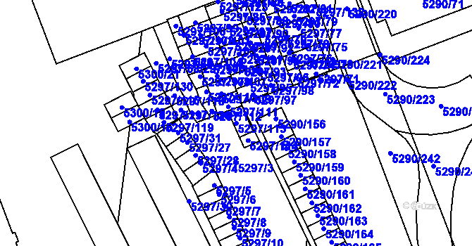 Parcela st. 5297/113 v KÚ Přerov, Katastrální mapa