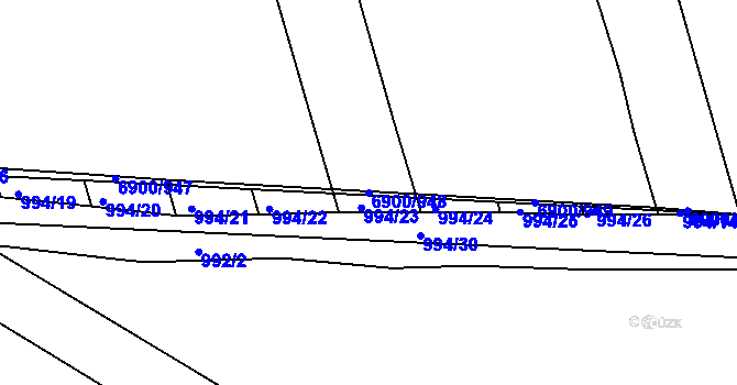 Parcela st. 6900/948 v KÚ Přerov, Katastrální mapa