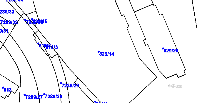 Parcela st. 829/14 v KÚ Přerov, Katastrální mapa