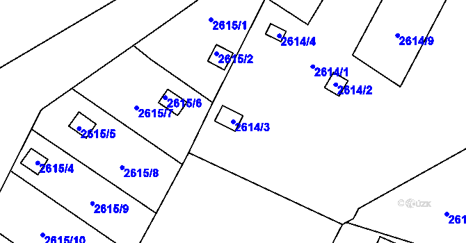 Parcela st. 2614/3 v KÚ Přerov, Katastrální mapa