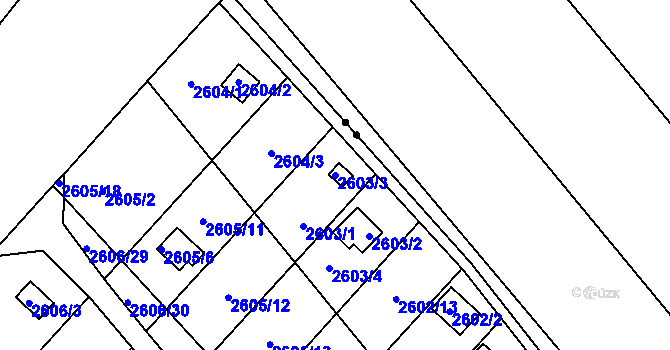 Parcela st. 2603/3 v KÚ Přerov, Katastrální mapa