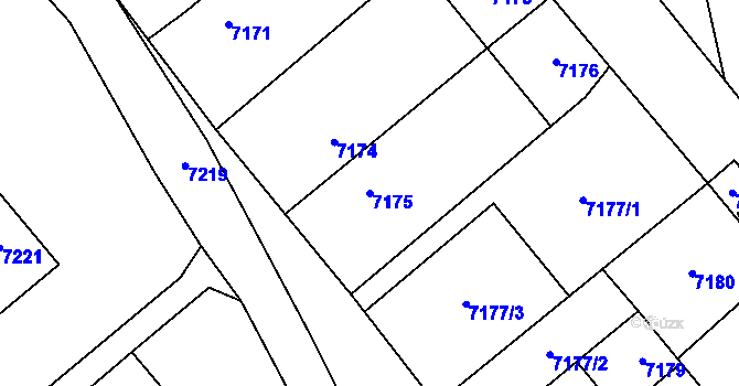 Parcela st. 7175 v KÚ Přerov, Katastrální mapa