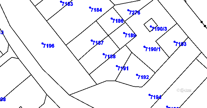 Parcela st. 7188 v KÚ Přerov, Katastrální mapa