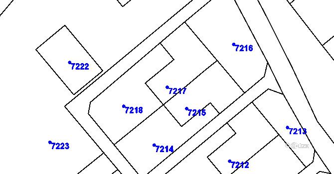 Parcela st. 7217 v KÚ Přerov, Katastrální mapa