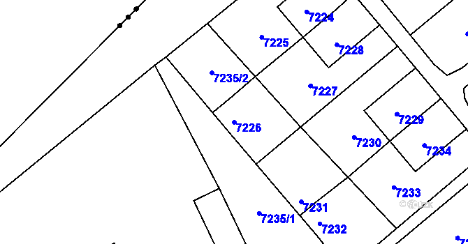 Parcela st. 7226 v KÚ Přerov, Katastrální mapa