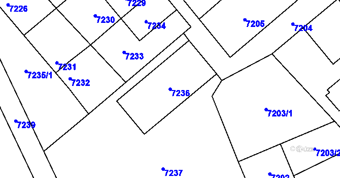 Parcela st. 7236 v KÚ Přerov, Katastrální mapa