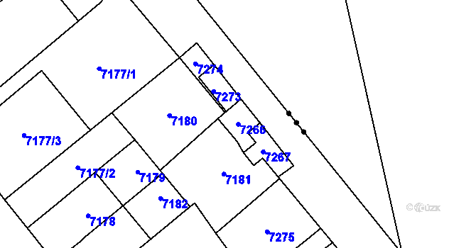 Parcela st. 7266 v KÚ Přerov, Katastrální mapa