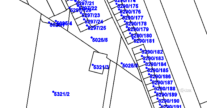 Parcela st. 5321/5 v KÚ Přerov, Katastrální mapa