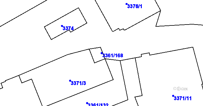 Parcela st. 3361/168 v KÚ Přerov, Katastrální mapa