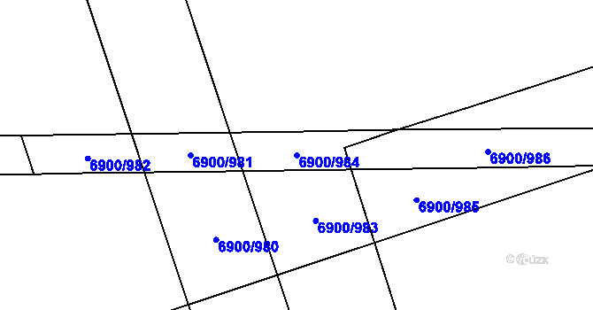 Parcela st. 6900/984 v KÚ Přerov, Katastrální mapa