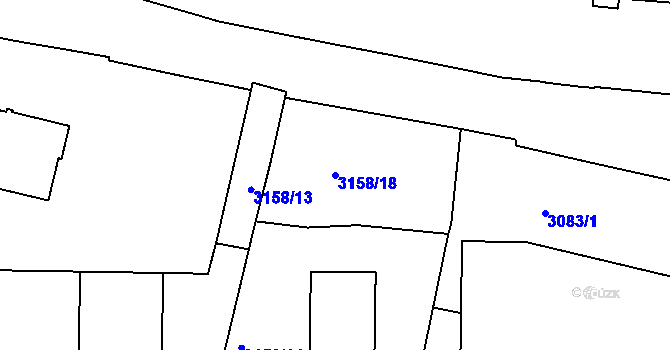 Parcela st. 3158/18 v KÚ Přerov, Katastrální mapa