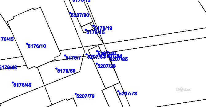 Parcela st. 5207/84 v KÚ Přerov, Katastrální mapa