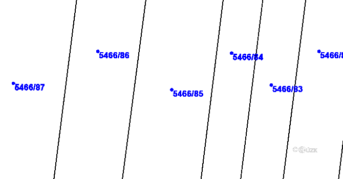 Parcela st. 5466/85 v KÚ Přerov, Katastrální mapa