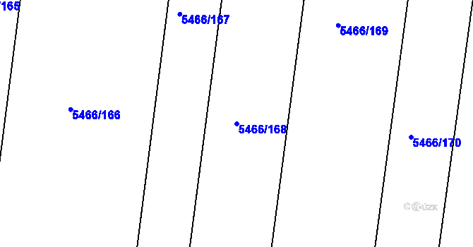 Parcela st. 5466/168 v KÚ Přerov, Katastrální mapa