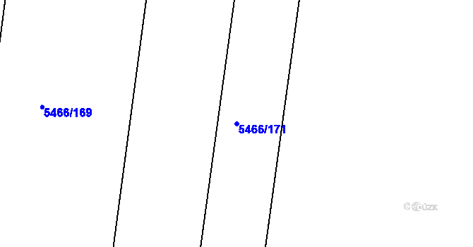 Parcela st. 5466/171 v KÚ Přerov, Katastrální mapa
