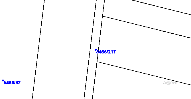 Parcela st. 5466/217 v KÚ Přerov, Katastrální mapa
