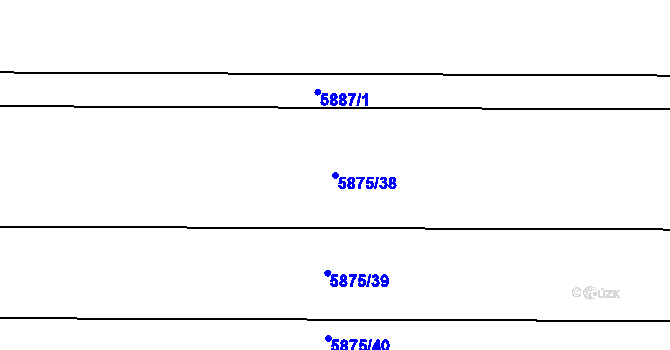 Parcela st. 5875/38 v KÚ Přerov, Katastrální mapa