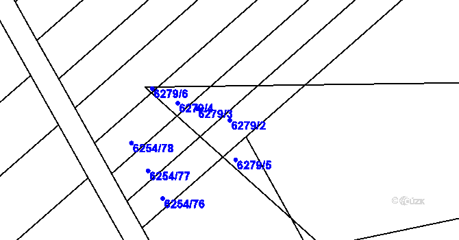 Parcela st. 6279/2 v KÚ Přerov, Katastrální mapa