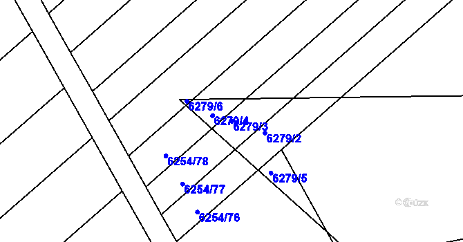 Parcela st. 6279/3 v KÚ Přerov, Katastrální mapa