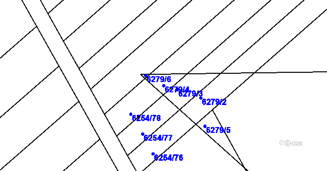 Parcela st. 6279/4 v KÚ Přerov, Katastrální mapa