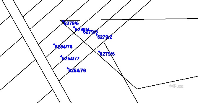 Parcela st. 6279/5 v KÚ Přerov, Katastrální mapa