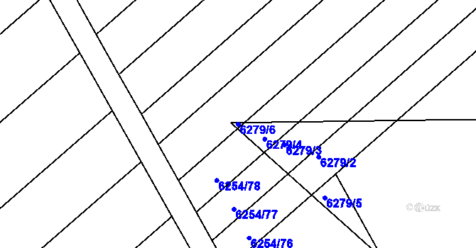Parcela st. 6279/6 v KÚ Přerov, Katastrální mapa
