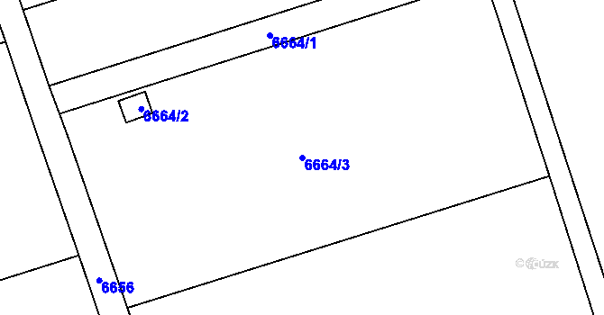 Parcela st. 6664/3 v KÚ Přerov, Katastrální mapa