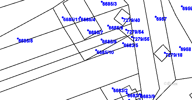 Parcela st. 6685/10 v KÚ Přerov, Katastrální mapa