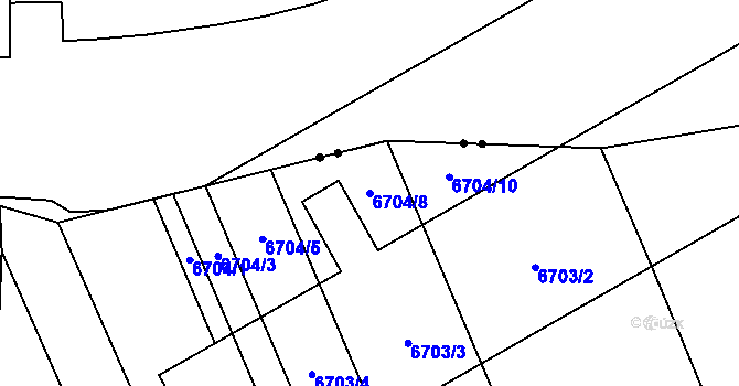 Parcela st. 6704/8 v KÚ Přerov, Katastrální mapa