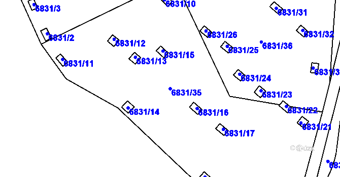 Parcela st. 6831/35 v KÚ Přerov, Katastrální mapa
