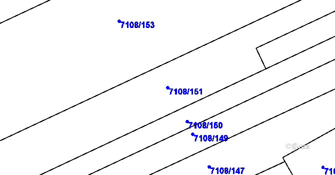 Parcela st. 7108/151 v KÚ Přerov, Katastrální mapa