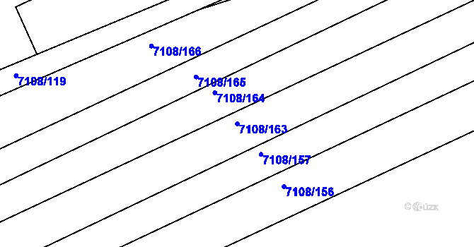 Parcela st. 7108/163 v KÚ Přerov, Katastrální mapa