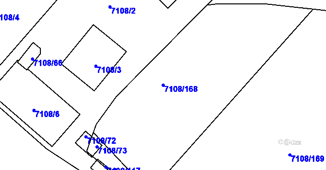 Parcela st. 7108/168 v KÚ Přerov, Katastrální mapa