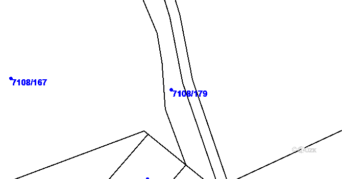 Parcela st. 7108/179 v KÚ Přerov, Katastrální mapa