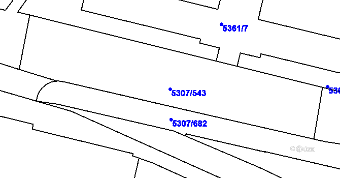 Parcela st. 5307/543 v KÚ Přerov, Katastrální mapa