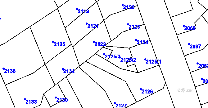 Parcela st. 2125/3 v KÚ Přerov, Katastrální mapa