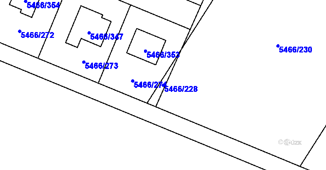 Parcela st. 5466/228 v KÚ Přerov, Katastrální mapa
